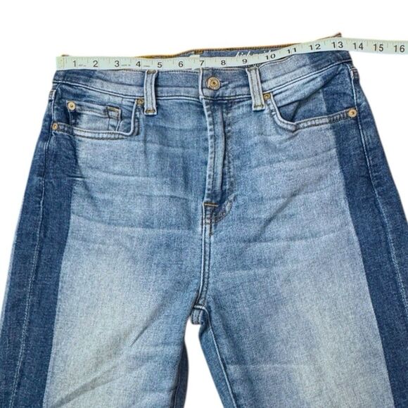 7 For All Mankind High Waist Ankle Gwenevere Skinny Jeans Side Stripe Size 28 - Picture 3 of 16
